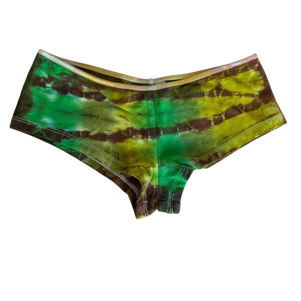 Womens Panties Size Juniors XL Green Brown Tie Dye Boy Short Underwear Brand New